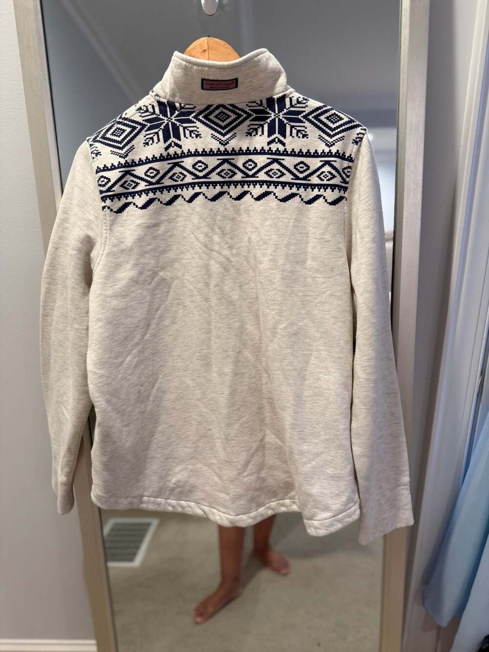 Vineyard Vines Fair Isle Dreamcloth Relaxed Quarter-Zip Shep Shirt Size XL - Picture 4 of 4